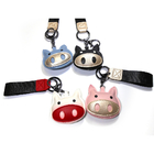 No Zipper Mini Doll Pendant Promotional Leather Keychain For Women