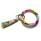 Multicolor Bangle Wrist Key Ring Bracelet